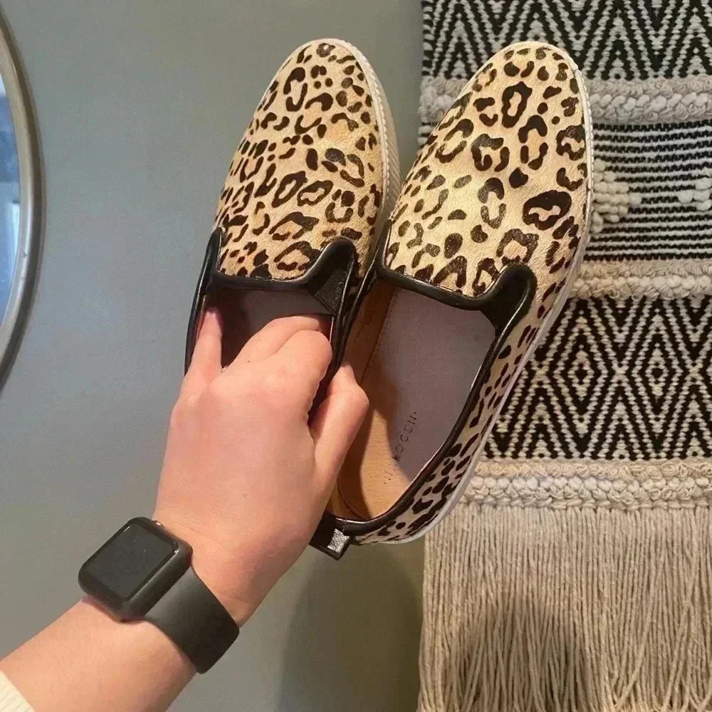 HALOGEN BAYLEE PLATFORM SLIP ON SNEAKERS SIZE 8 CHEETAH PRINT